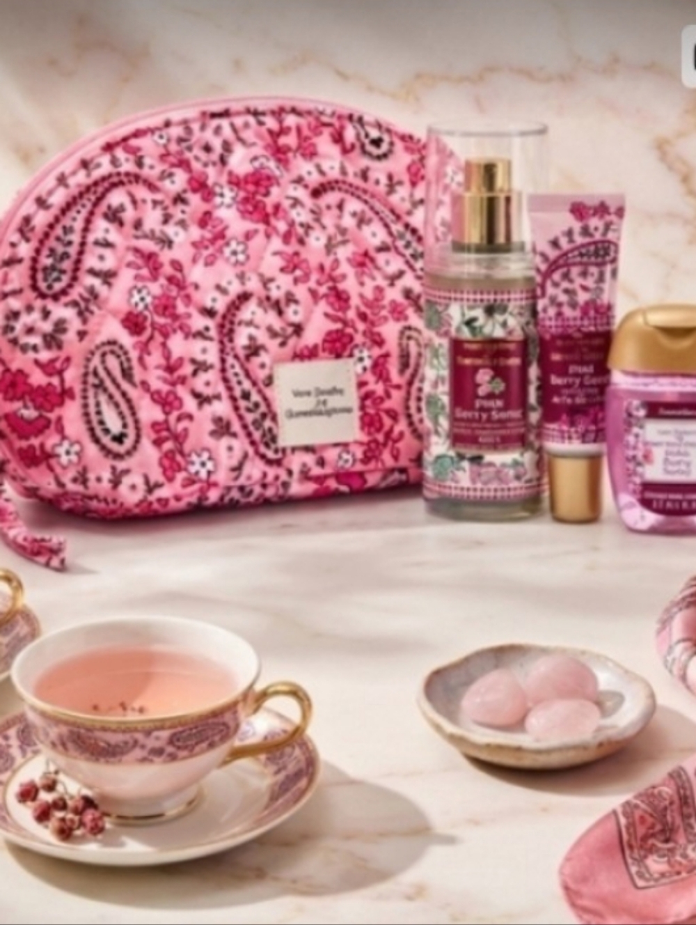 Vera Bradley Pink Paisley Cosmetic Bag